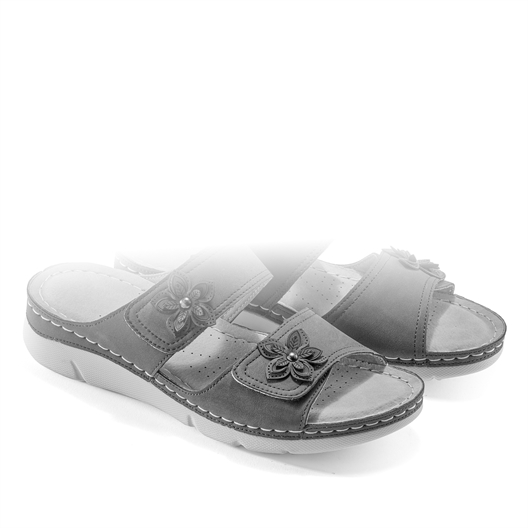 Mules détails Fleurs Mala Marine - taille 38