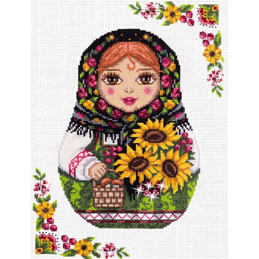 Matryoshka embroidery kit Autumn