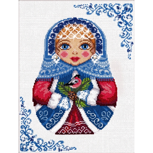 Matryoshka embroidery kit Winter
