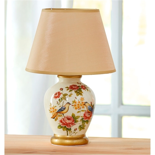 Lampe de chevet décor roses