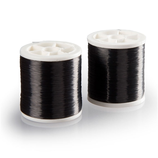 2 bobbins of transparent sewing thread / 2 bobbins of dark sewing thread