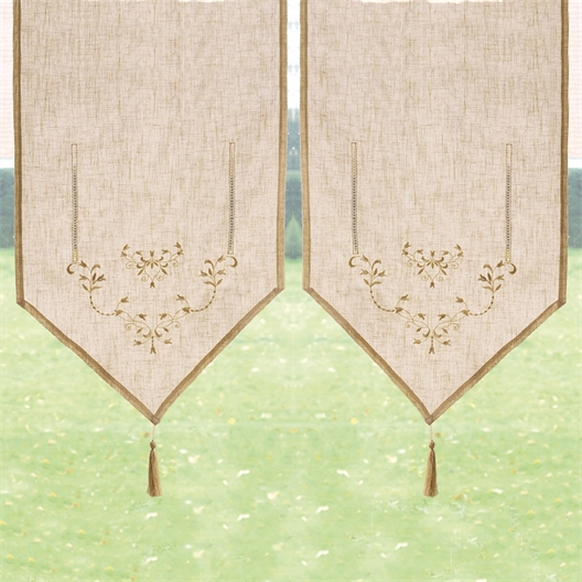 Voilage en pointe beige 45x120