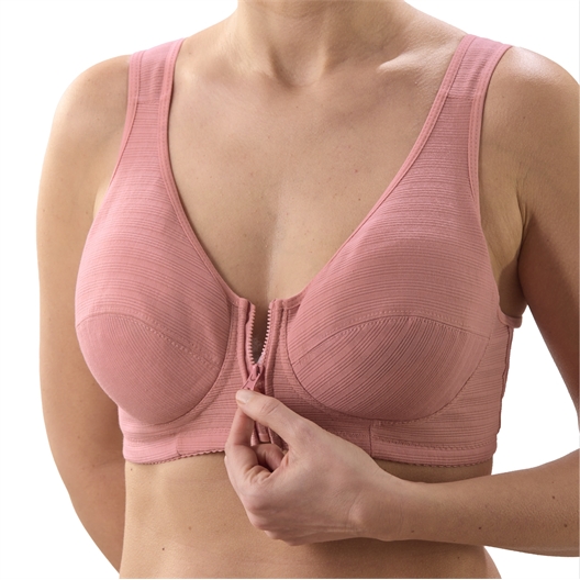 Lot de 3 soutiens-gorge zippés Gris + vieux rose + chair - taille XL