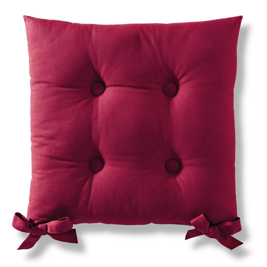 Lot de 2 galettes de chaise carrées Rouge cerise