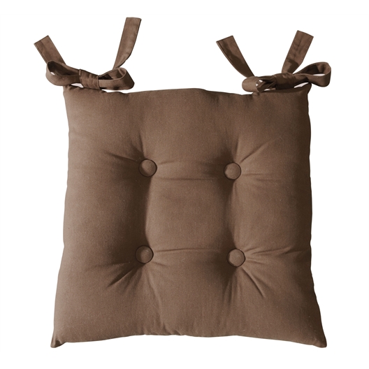 Lot de 2 galettes de chaise carrées Marron