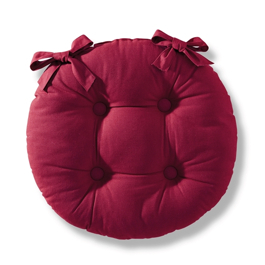 Lot de 2 galettes chaise rondes Rouge cerise