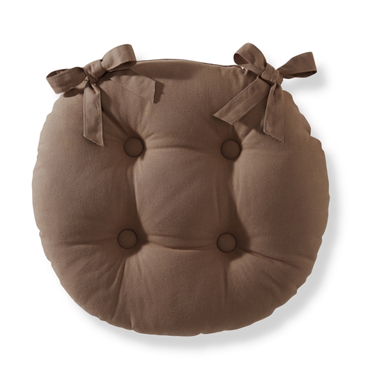 Lot de 2 galettes chaise rondes Marron