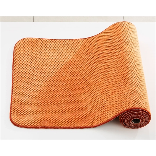 Orange microfibre kitchen rug 46 x 240 cm