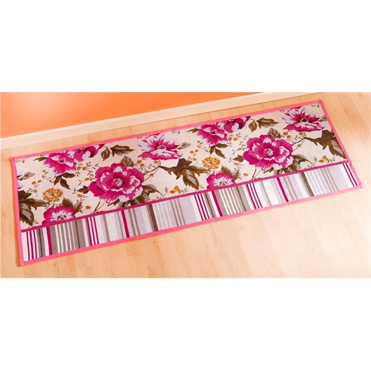 Roses and lines rug 48 x 145 cm