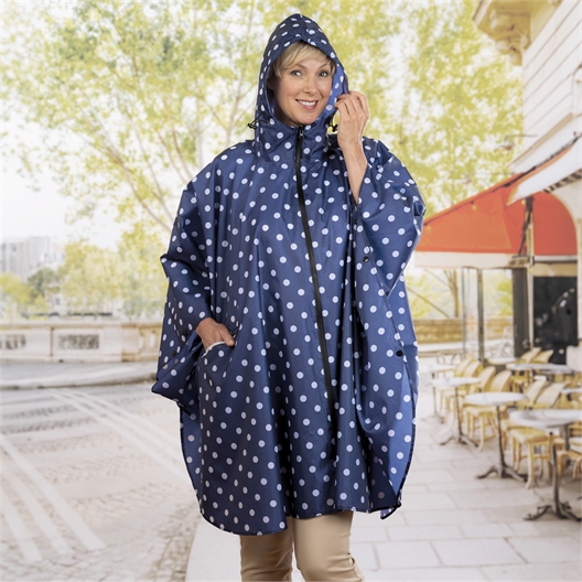 Poncho de pluie zippé Rose