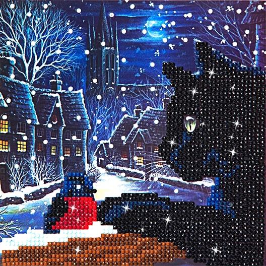 Carte perles à coller Crystal : Sirène, Chat, Renne ou lot de 3