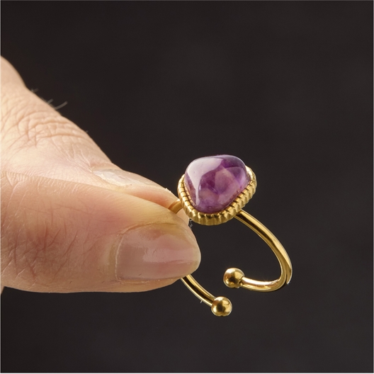 Bague ajustable Agate rouge