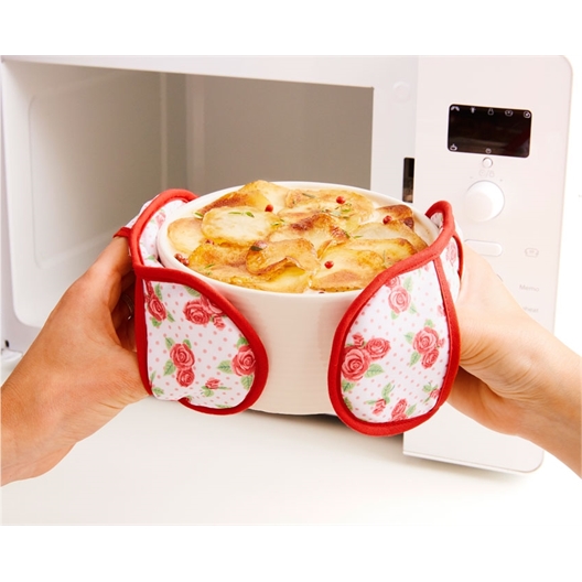 Rose pattern microwave oven gloves
