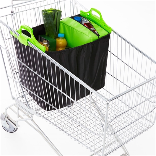 Einkaufswagen-Tasche mit Isothermfach schwarz/grün