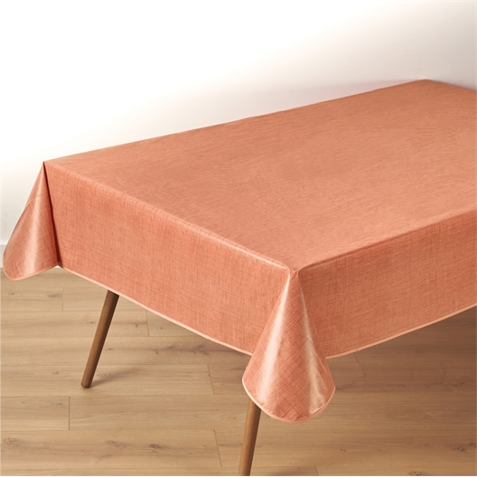 Nappe cirée effet tissage Potiron rectangle 140X250 cm