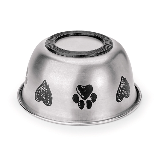 Gamelle inox cœur / patte 0,5 L