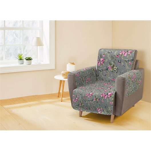 Couvre fauteuil reversible Fleuri