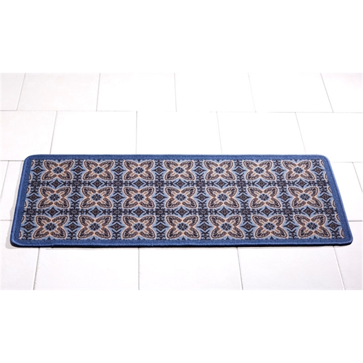 Teppich im Zementfliesen-Look blau 50 x 200 cm