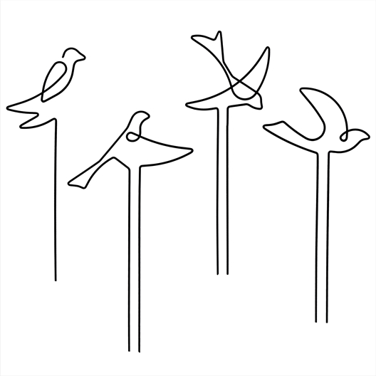 Lot de 2 supports oiseaux pour plantes