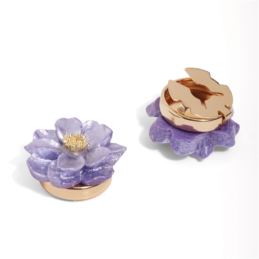 Lot de 2 cache-boutons fleurs Bleu