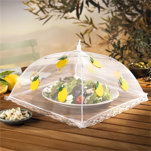 Lot de 2 cloches protège-plat citron
