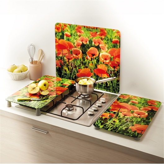 2 couvre-plaques ou mur coquelicot