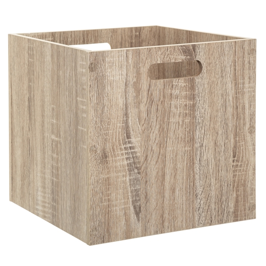 Boîte de rangement carré aspect bois