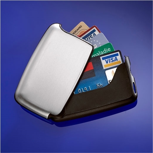 Porte-cartes aluminium gris