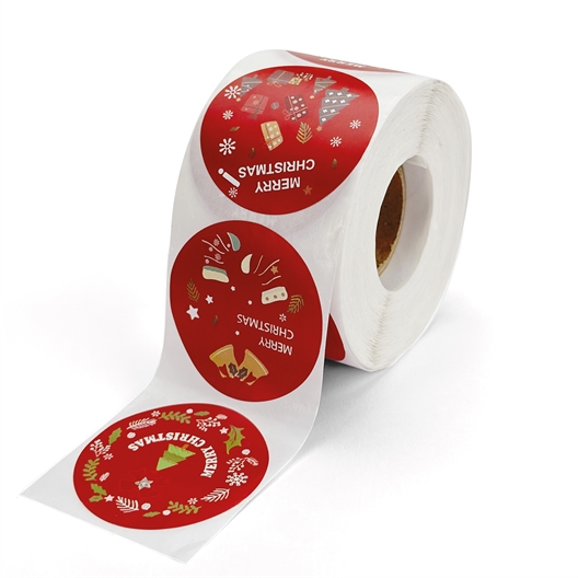 Lot de 500 stickers ronds de Noël