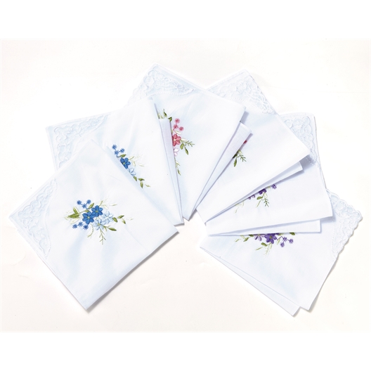 Lot de 6 mouchoirs