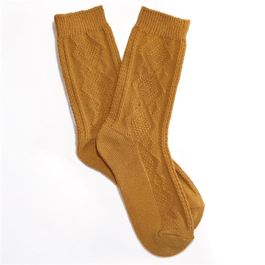 2 paires de chaussettes fantaisie Jaune moutarde Temps L