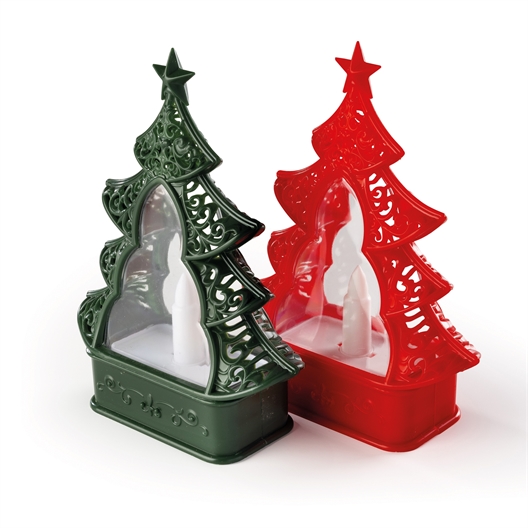 Lot de 2 sapins LED (rouge + vert)