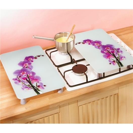 2 protège-plaques fleur d'orchidée