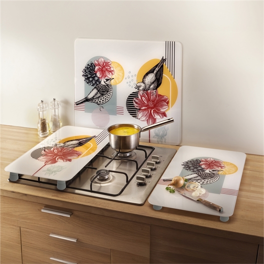 Lot couvre-plaques + couvre-mur "Chants d'oiseaux"