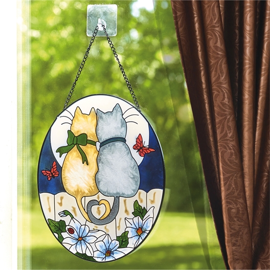 Stained glass cat ornament