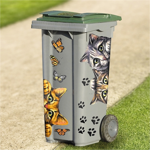 Stickers poubelle chats