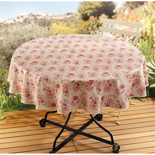Nappe cirée fleurie Ronde diamètre 140 cm