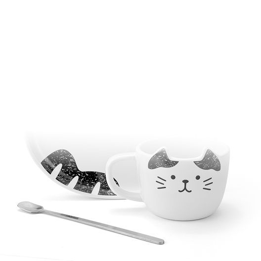 Assiette et tasse chat