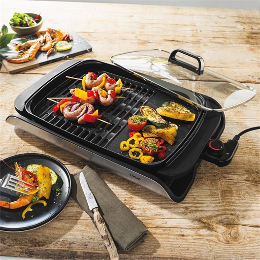 Plancha grill avec couvercle
