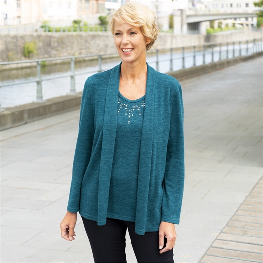 Pull 2 en 1 plastron fantaisie