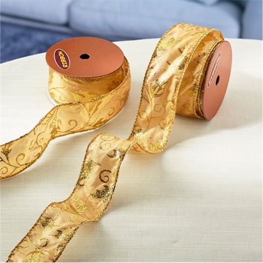 4 rolls of gold ribbon