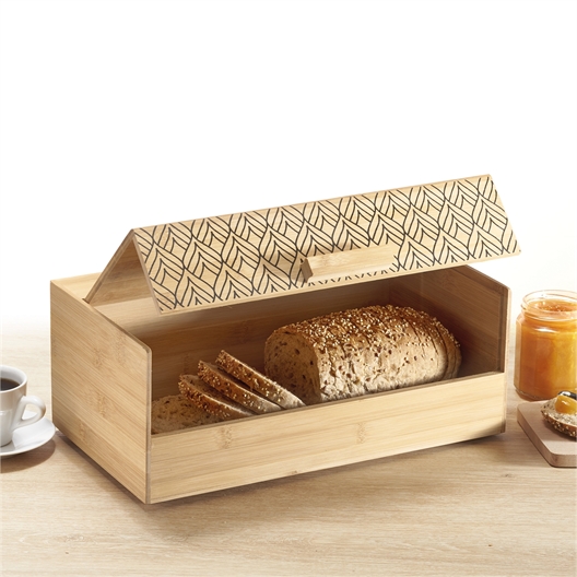 Boîte à pain droite bambou