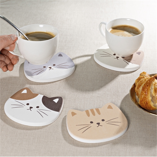 Lot de dessous de verre chat
