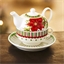 Poinsettia 2 in 1 teapot / cup