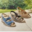 Sandales confort beige, bleu ou doré