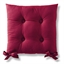 Lot de 2 galettes de chaise carrées Rouge cerise