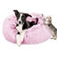 Coussin effet fausse fourrure blanc ou rose