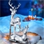 Set of 2 silvery reindeer lying + standing