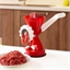 Red manual meat mincer