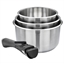 Lot de 3 casseroles inox + manche